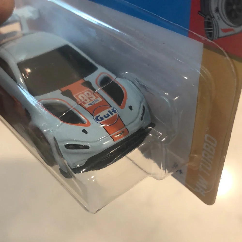 Aston Martin Vantage GTE Toy Car - Blue and Orange